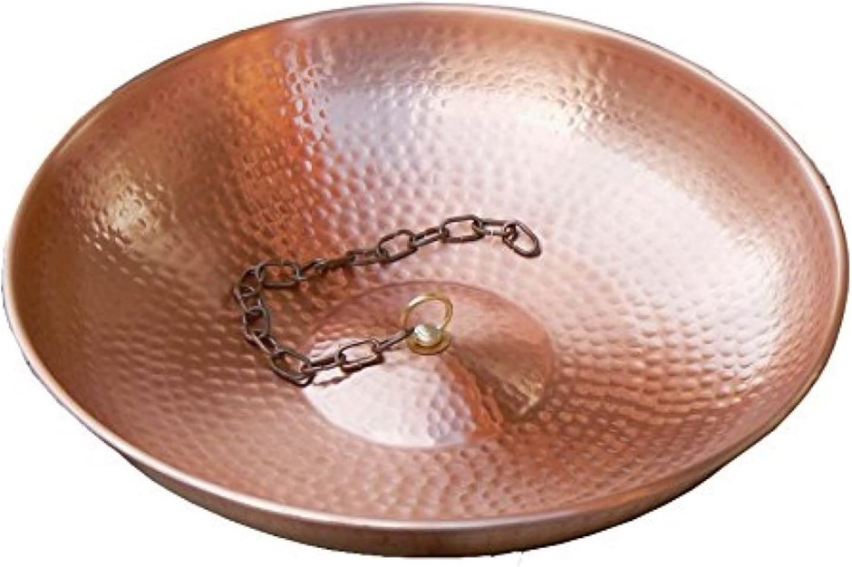 MONARCH Rain Chain Basin for Gutters, Outdoor Water Feature, Pure Copper Ha