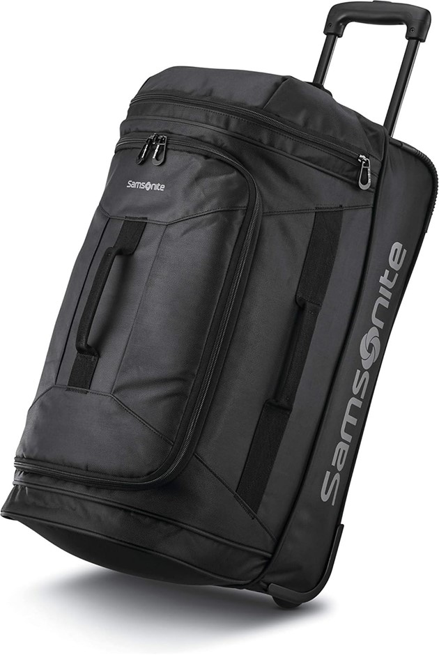 SAMSONITE Andante 2 Wheeled Rolling Duffel Bag, All Black, 22-Inch, Andante