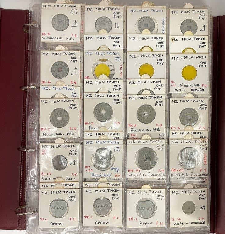 Approx. 337 x Asstd New Zealand Milk Tokens in Maroon Album