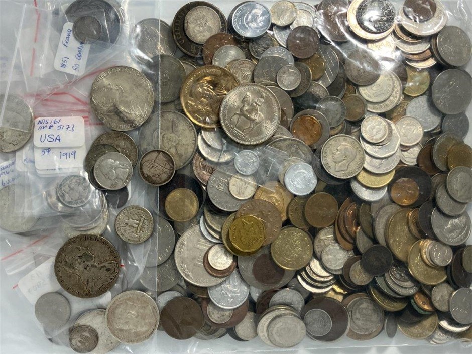 Large Collection of Asstd World coins incl Silver, c. Ancient-1900s