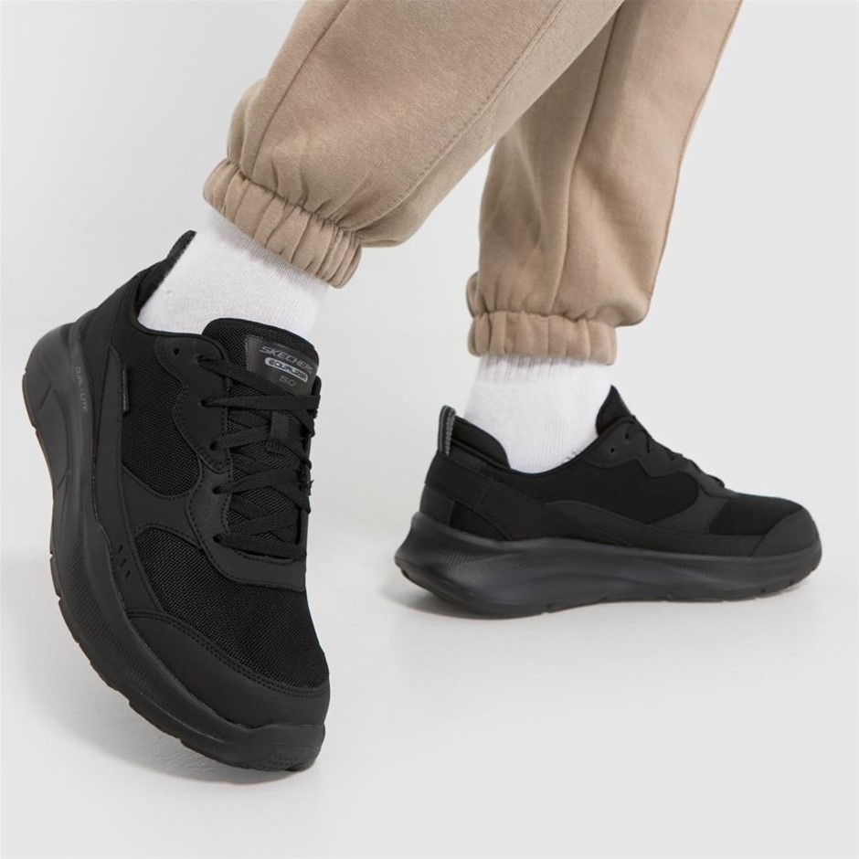 Skechers EQUALIZER - DOUBLE-PLAY Men's Walking Shoe, Black/Black, 11.5 US