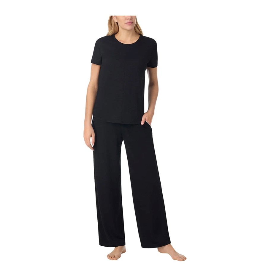 MIDNIGHT Carole Hochman Women's 2pc Pyjama Set, Size M, Black/White.