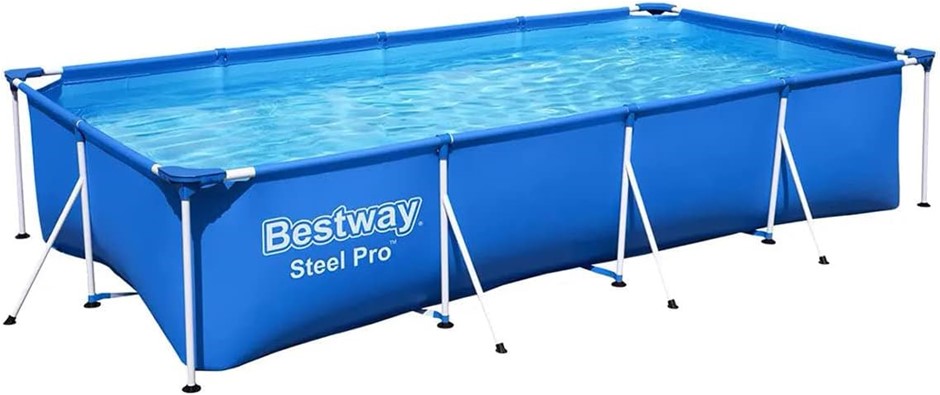 BESTWAY Steel Pro Pool Set, 4.00m L x 2.11m W x 81 cm H. NB: opened box