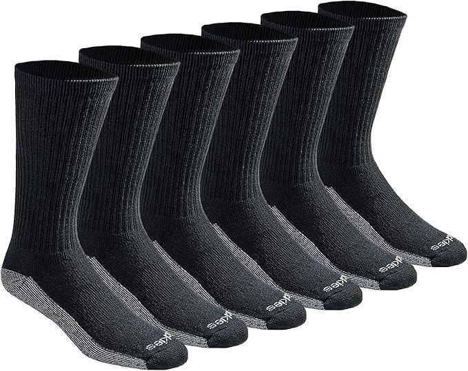 DICKIES Men's Dri-tech Moisture Control Max Full Cushion Crew Socks, 3.0 Fu