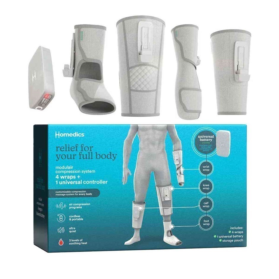 HOMEDICS Modular Compression Massage Bundle, 4 Wraps + 1 Universal Controll