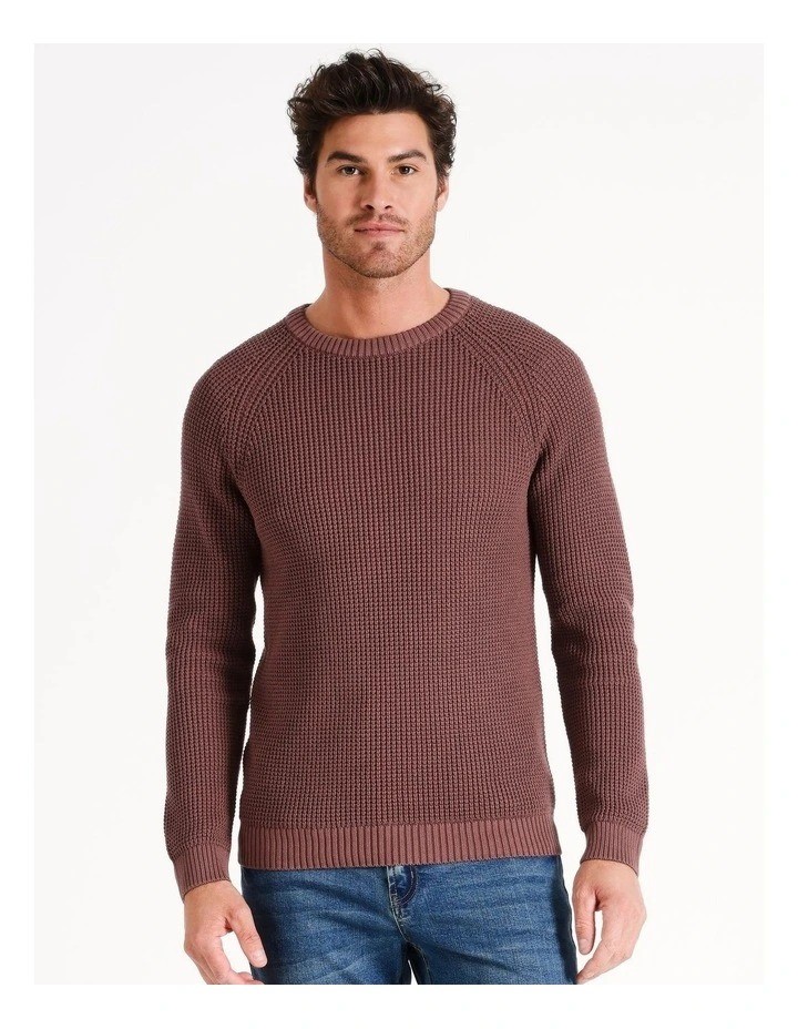 MADDOX Falcon Fisherman Crew Knit, Size M, Mocha. NB: may have been worn.