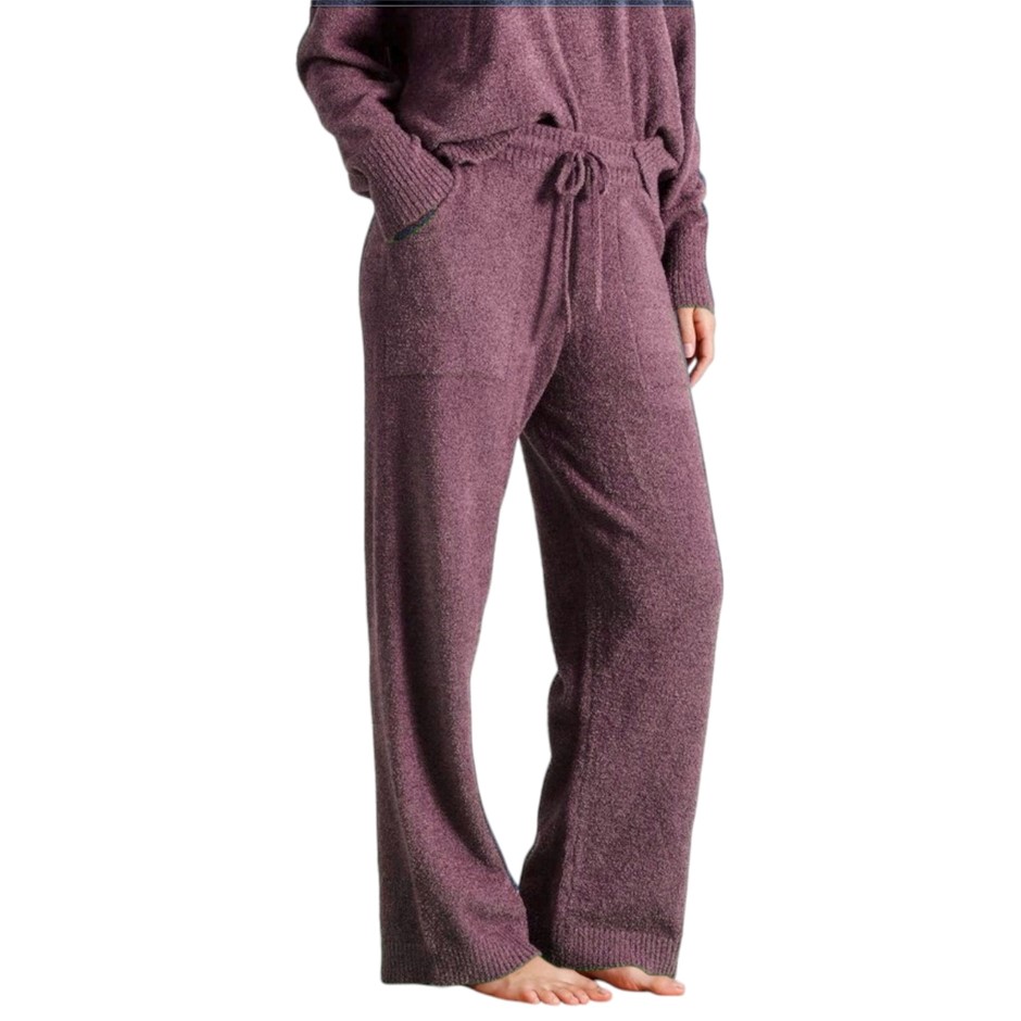 2 x CHLOE&LOLA Cosy Boucle Straight Pant, Size M, Dusty Brown (Purple Mauve