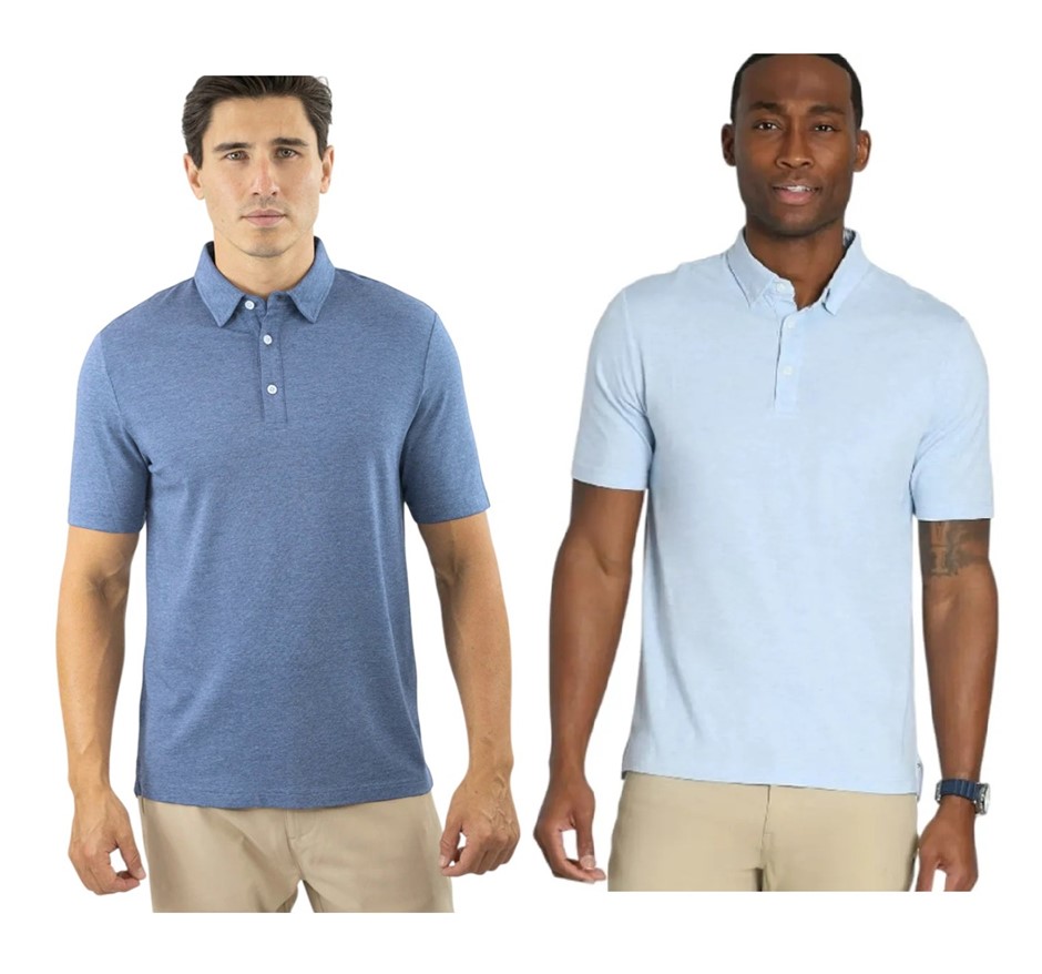 2 x JACHS Men's Polo, Size L, 58%Pima Cotton/38% Modal, Blue & Light Blue,