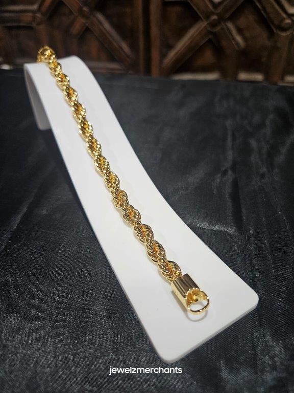 22KGold-filled/Italy Stamped Solid Heavy Yellow Gold Filled Rope Bracelet