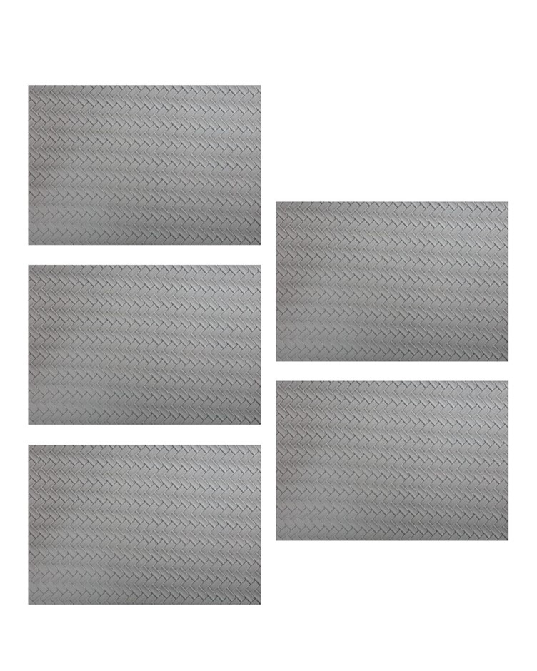 5 x MAXWELL & WILLIAMS Table Accents Leather Look Placemat 43x30cm Grey Pla