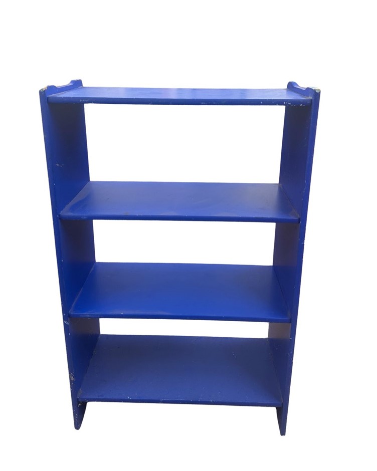 Blue Utility shelf with Measurement guide NB: Used, Dusty from storage, Pho