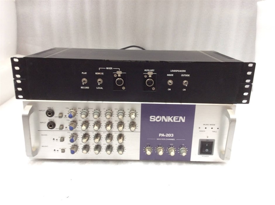 Sonken PA-203 Stereo Mixing Amplifier and Unknown Brand/Model Audio