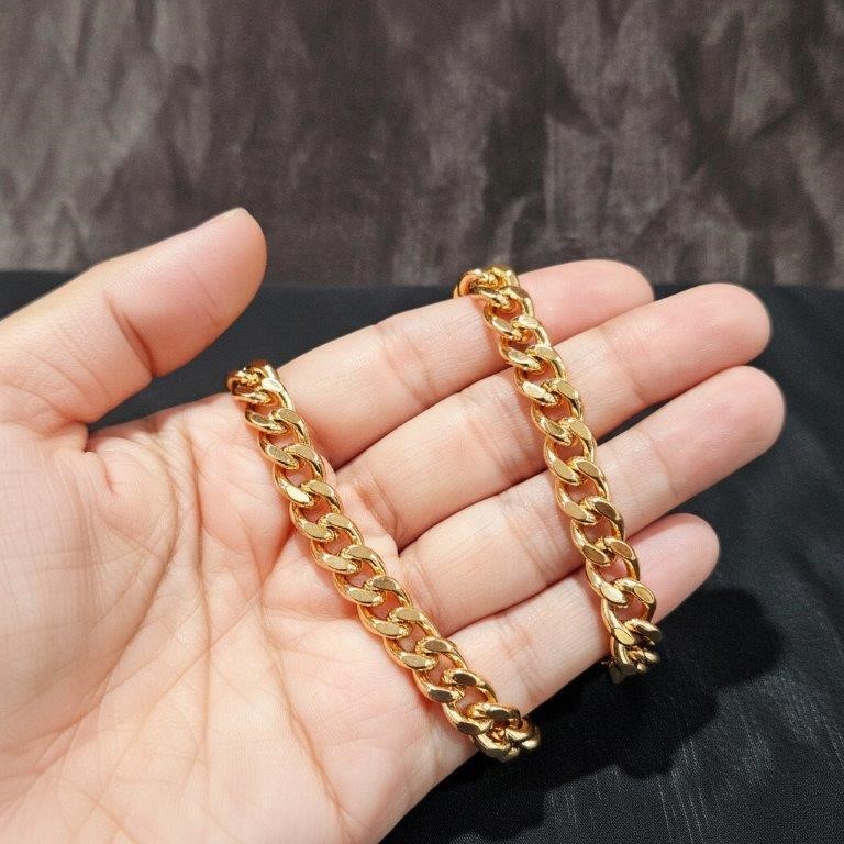 18k Italy Heavy Rose Gold Filled Cuban Bracelet-Quality Guarantee-19cm