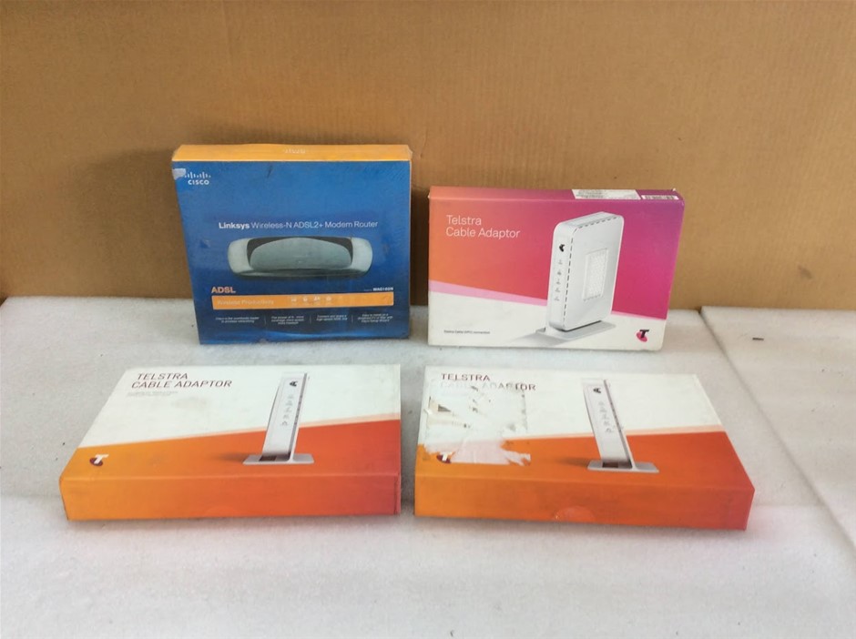 Linksys Wireless-N + Modem Router + Cable Adaptor - New (Lot of 4)