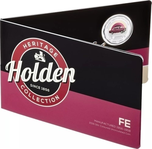 2016 FE HOLDEN HERITAGE COLLECTION 1956-1958 50c COLOURED UNC COIN RAM
