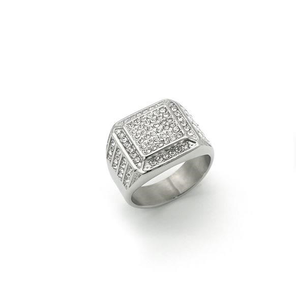 Italy 925 Silver  Hip Hop Men's Ring (Stamps)-12 US