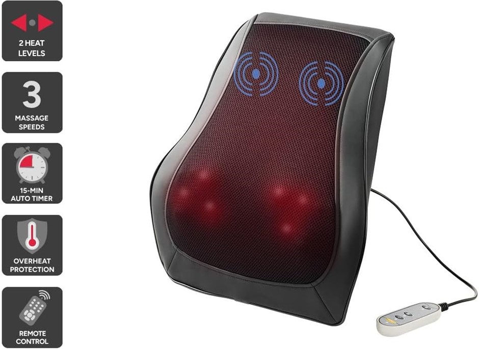 KOGAN Heated Shiatsu Neck and Back Massage Pillow - KAHNKBKPILA.