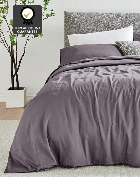 OVELA 1200TC Cotton Rich Quilt Cover Set, Includes: 1 x Quilt Cover & 1 x P