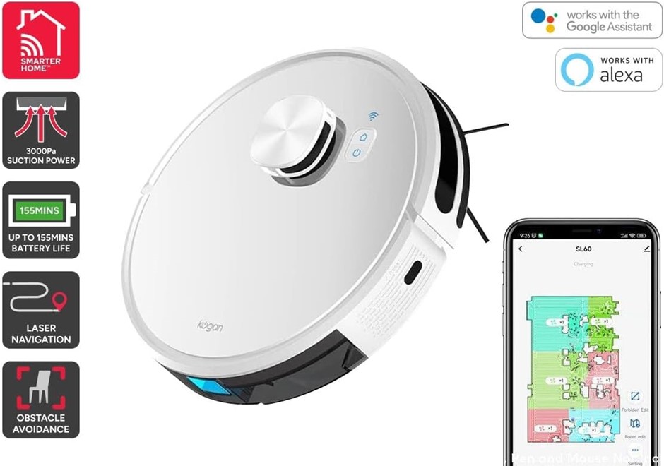KOGAN SmarterHome™ LX16 Robot Vacuum Cleaner and Mop.
