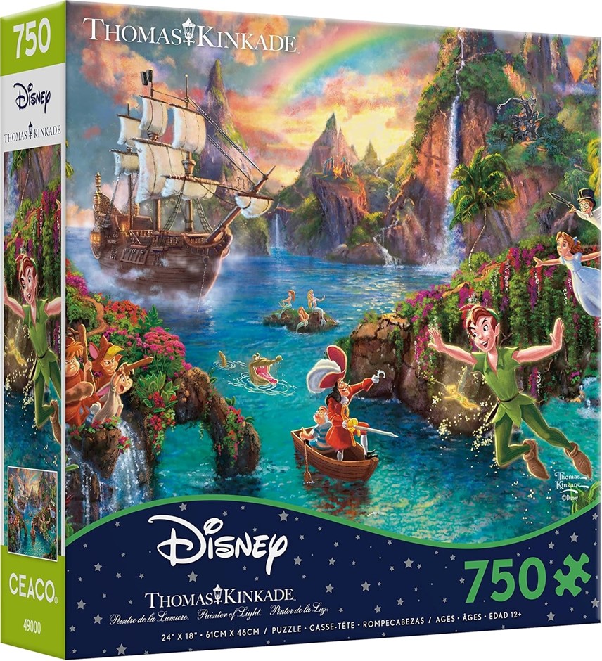 CEACO THOMAS KINKADE The Disney Collection Peter Pan Jigsaw Puzzle, 750 Pie
