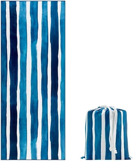 2 x OVELA Sand-Free Quick-Dry Beach Towel, Navy, 80cm x 200cm, OVSANDFBTNA.