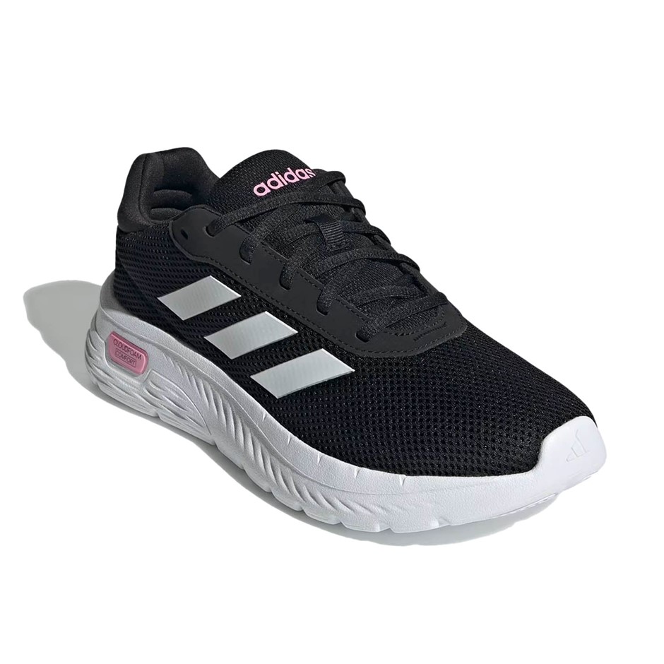 ADIDAS Women's Cloudfoam Comfy Shoes, Size US6, Black/White/BlissPink, IH29