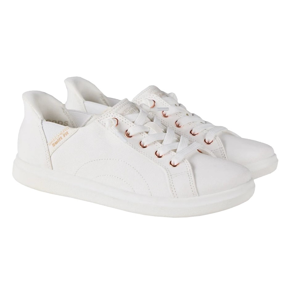 SKECHERS Women's Bob's Swift Fit Shoes, Size US8.5, White (WHT), 179228CS.