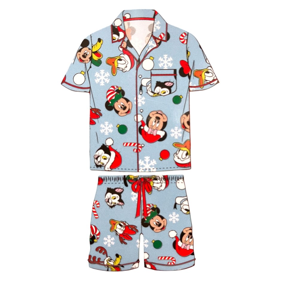 2 x DISNEY Kids' Christmas PJ Set, Size 3M, Mickey (Blue). Buyers Note - D