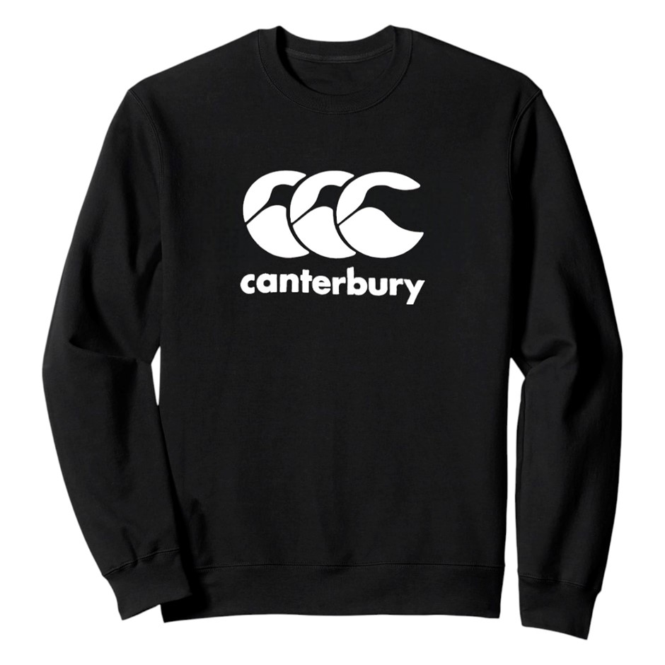 CANTERBURY Men's CCC Fleece Crew Sweater, Size M, 60% Cotton, 989 Black, QA