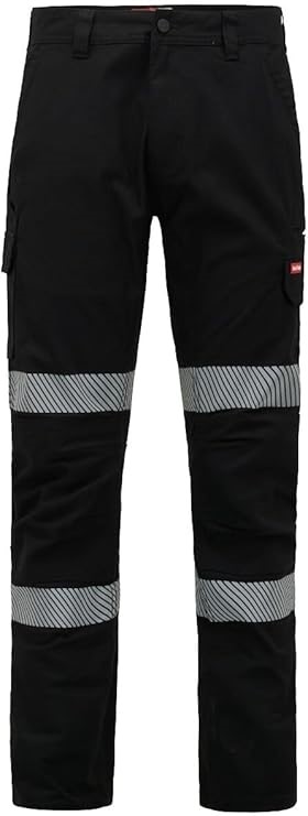 HARD YAKKA Men's Reflective Stretch Cargo Pant, Size 72R, Black, Y02855. B