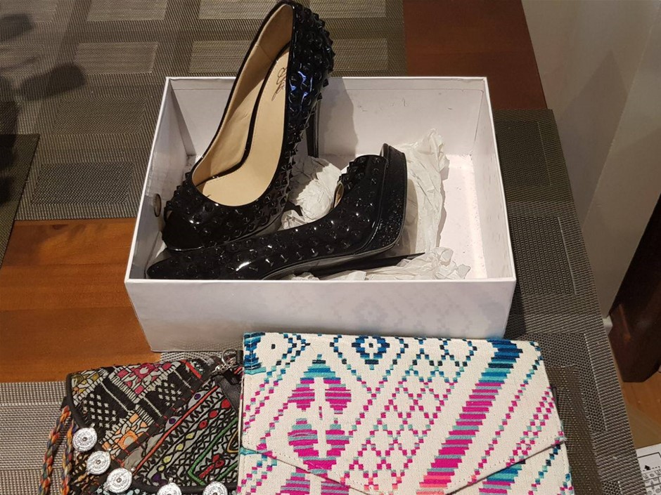 Glamour Puss Shoes New Size 37 with 2 wallets Others.