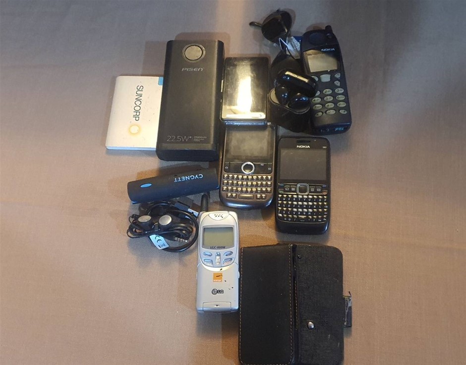 Old Mobile Phones Power Banks, Case, Earphone,Seconds.