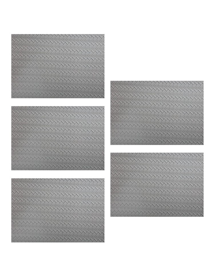 5 x MAXWELL & WILLIAMS Table Accents Leather Look Placemat 43x30cm Grey Pla