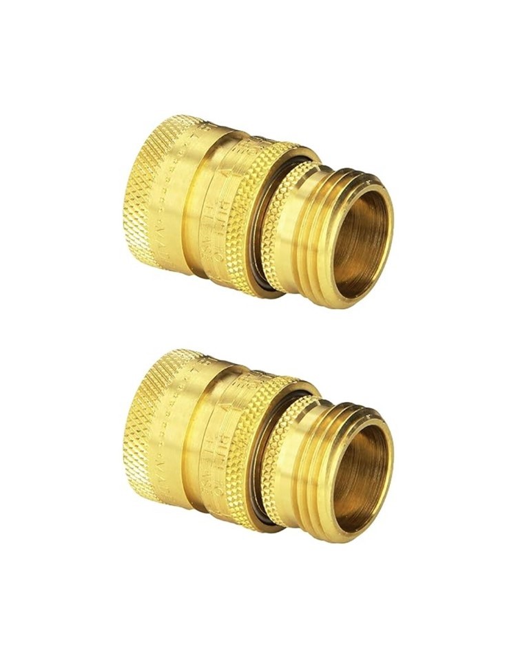 2 x DRAMM 22729 Brass Quick Disconnect for Hassle-Free Hose Connection
