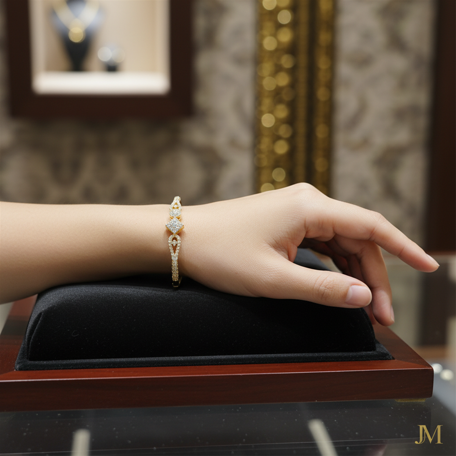 18k Italy Stamped Solid Heavy Yellow Gold Filled Bangle