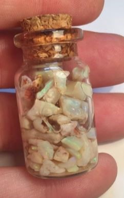 Approx 37 Ct of Loose Boulder Opal Chips (Coober Peby) In glass disp/bottle