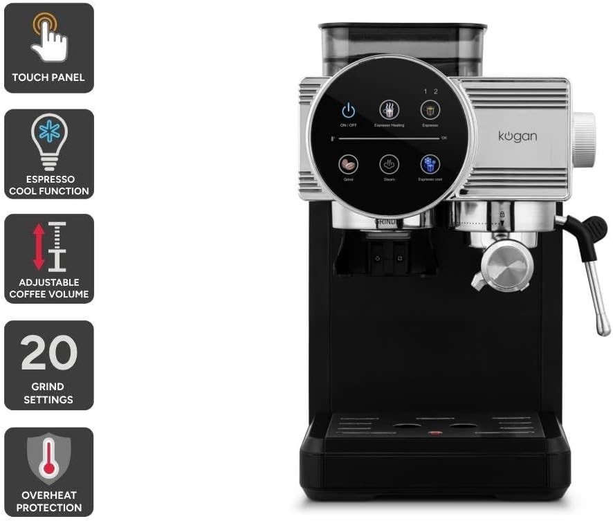 KOGAN Espresso Touch Coffee Machine with Grinder - KAZOCOFFGRB.