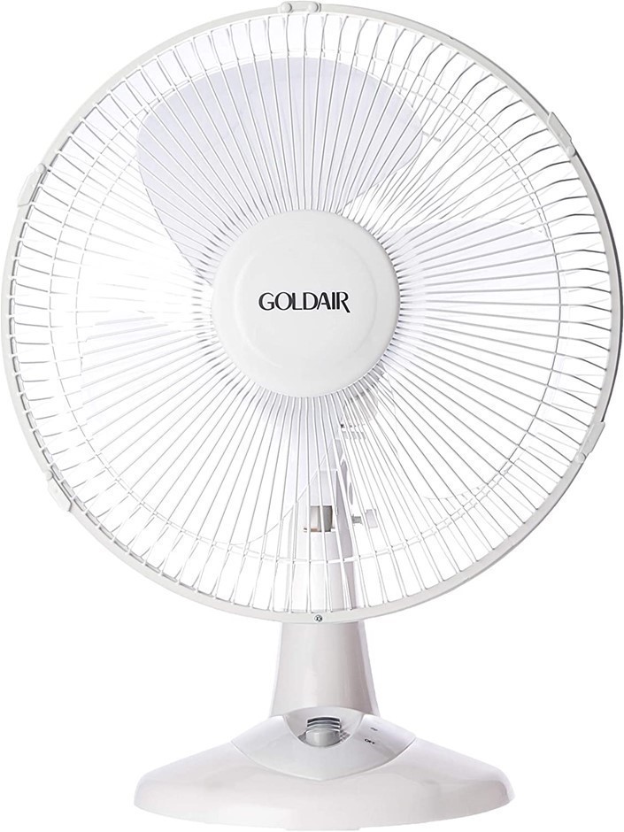 GOLDAIR Desk Fan 30cm, White.