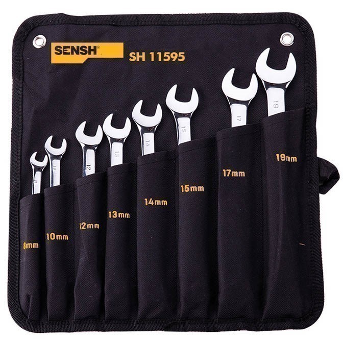 SENSH 8pc Combo Spanner Set, Sizes 8, 10, 12, 13, 14, 15, 17, 19mm. in Tool