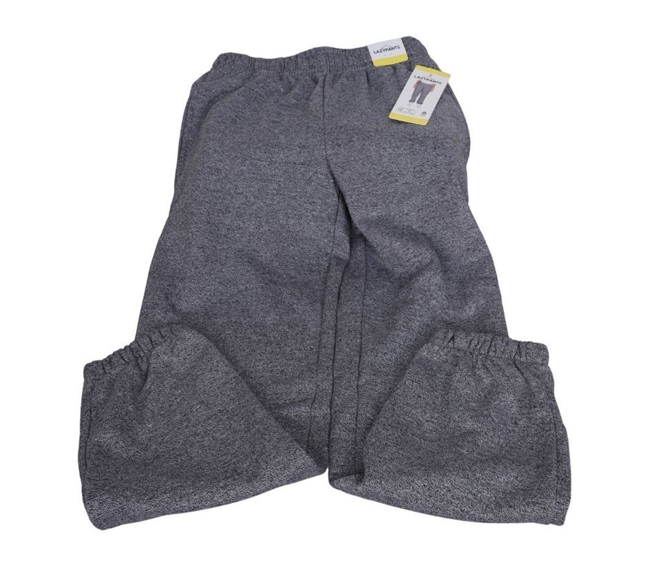LAZYPANTS Women's Fleece Jogger Pants, Size S, 60% Cotton, Black Marle, L42