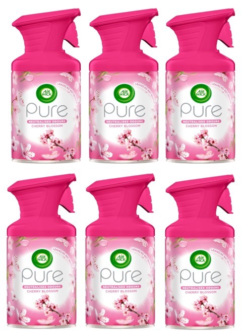 Air Wick Pure Air Freshener Aerosol, Cherry Blossom, 159 g (Pack of 6)