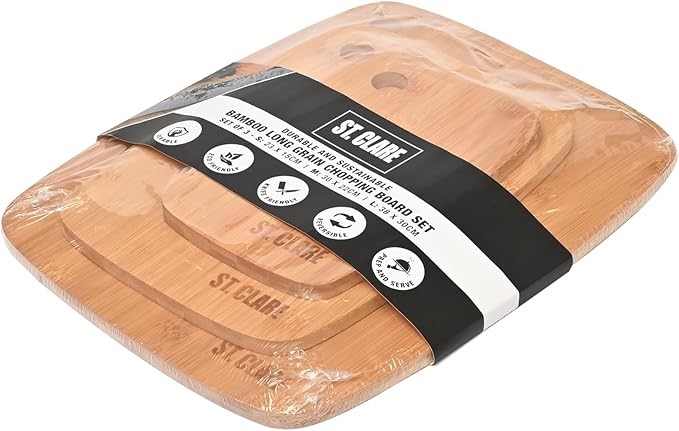 St Clare Bamboo Long Grain Chopping Board (Set of 3)