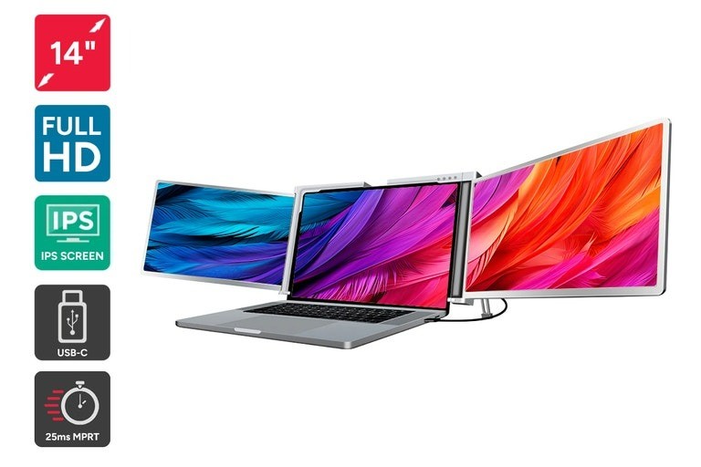 KOGAN XPRESSO 14" Full HD Pro Dual Screen Tri-Fold Portable Monitor for 14”