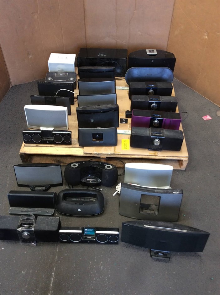 Mixed Brand Audio Docking Stations And Speaker Systems Lot
