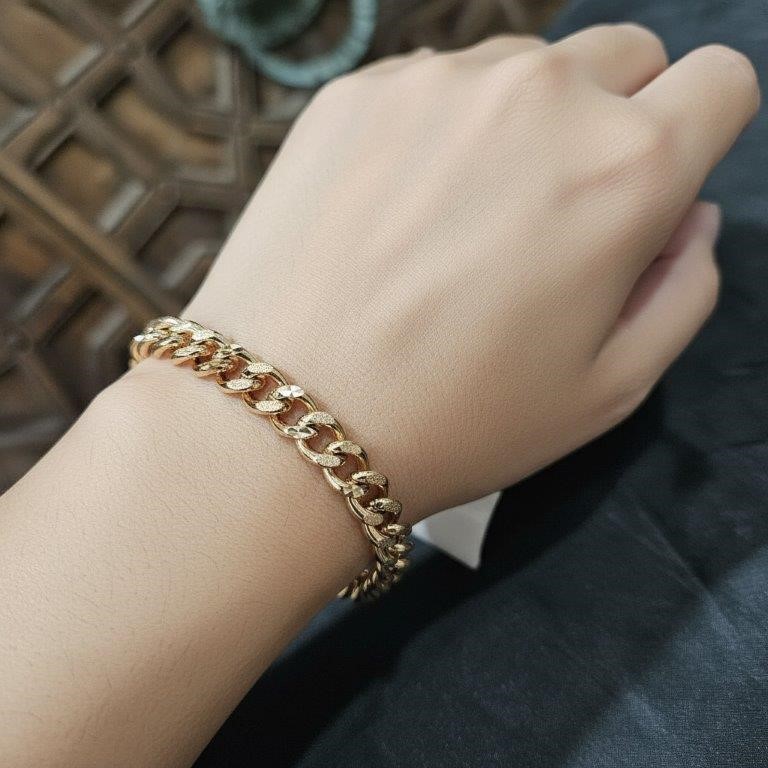 18KGF/Italy Stamped Gold Filled Cuban Bracelet -20cm