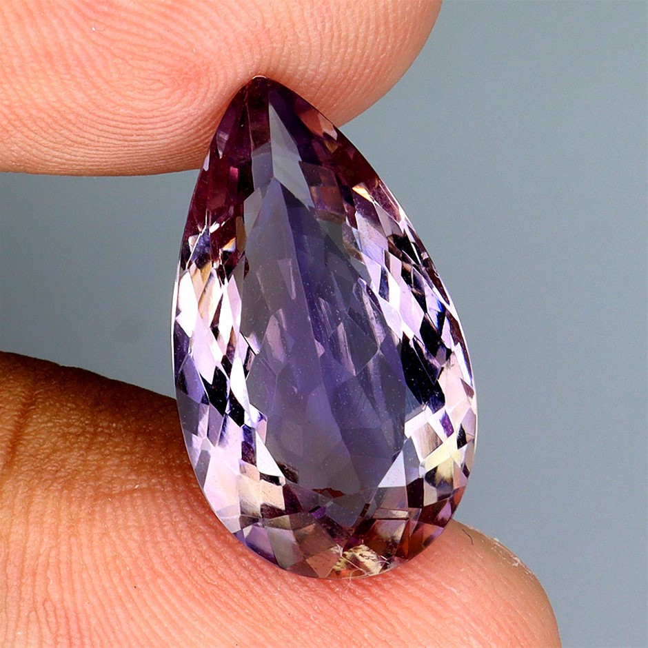 11.67ct Pear Facet Cut Bi-Colour Ametrine Gemstone - 1Pc