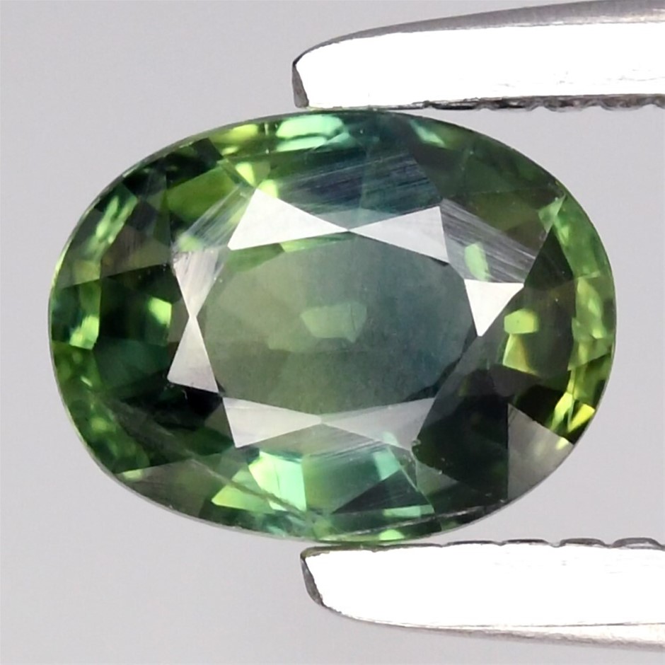 0.45ct Oval Facet Cut Blue Green Sapphire Gemstone - 1Pc