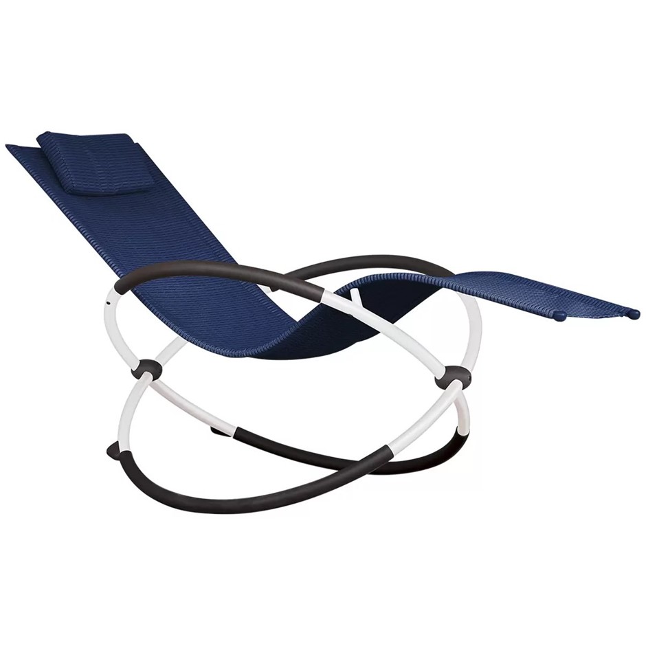 Vivere Single Orbital Lounger Navy White NB: damaged box