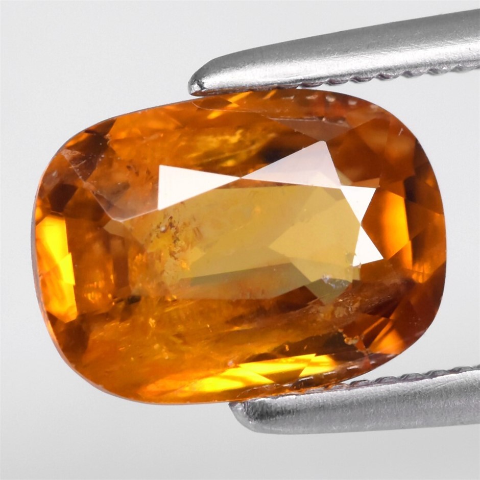 1.62ct Cushion Facet Cut Yellow Zircon Gemstone - 1Pc