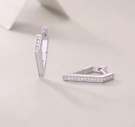 GRA Moissanite White Brilliant Cut 925 Sterling Silver Earrings-VVS1